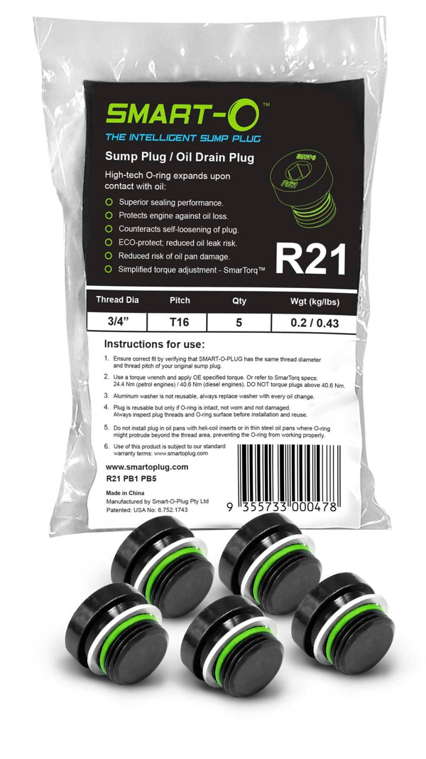 5-Pack SMART-O Poly Bag Sump Plug R21PB1PB5