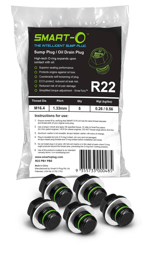 5-Pack SMART-O Poly Bag Sump Plug R22PB1PB5