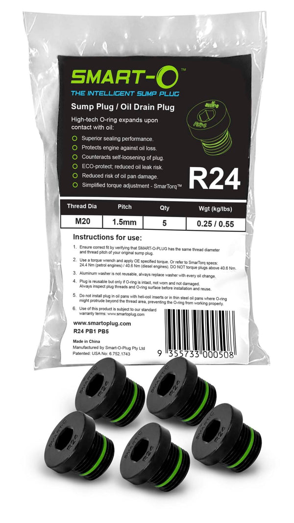5-Pack SMART-O Poly Bag Sump Plug R24PB1PB5
